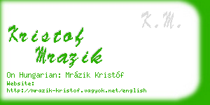 kristof mrazik business card